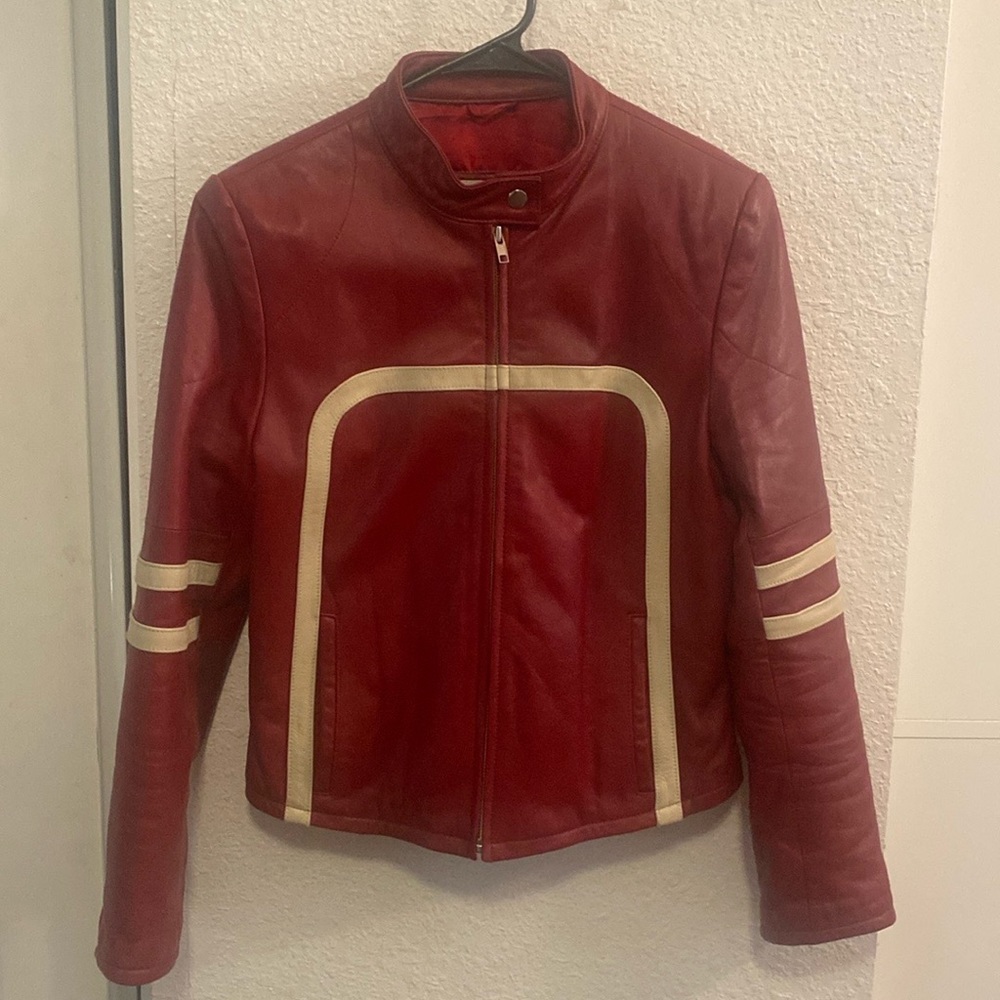 Wilsons Maxima Red Racer Leather Jacket